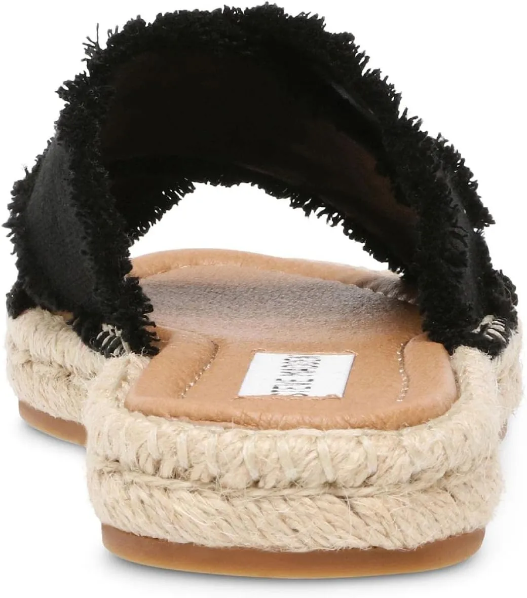 Steve Madden Womens Zelina Canvas Espadrille Slide Sandals