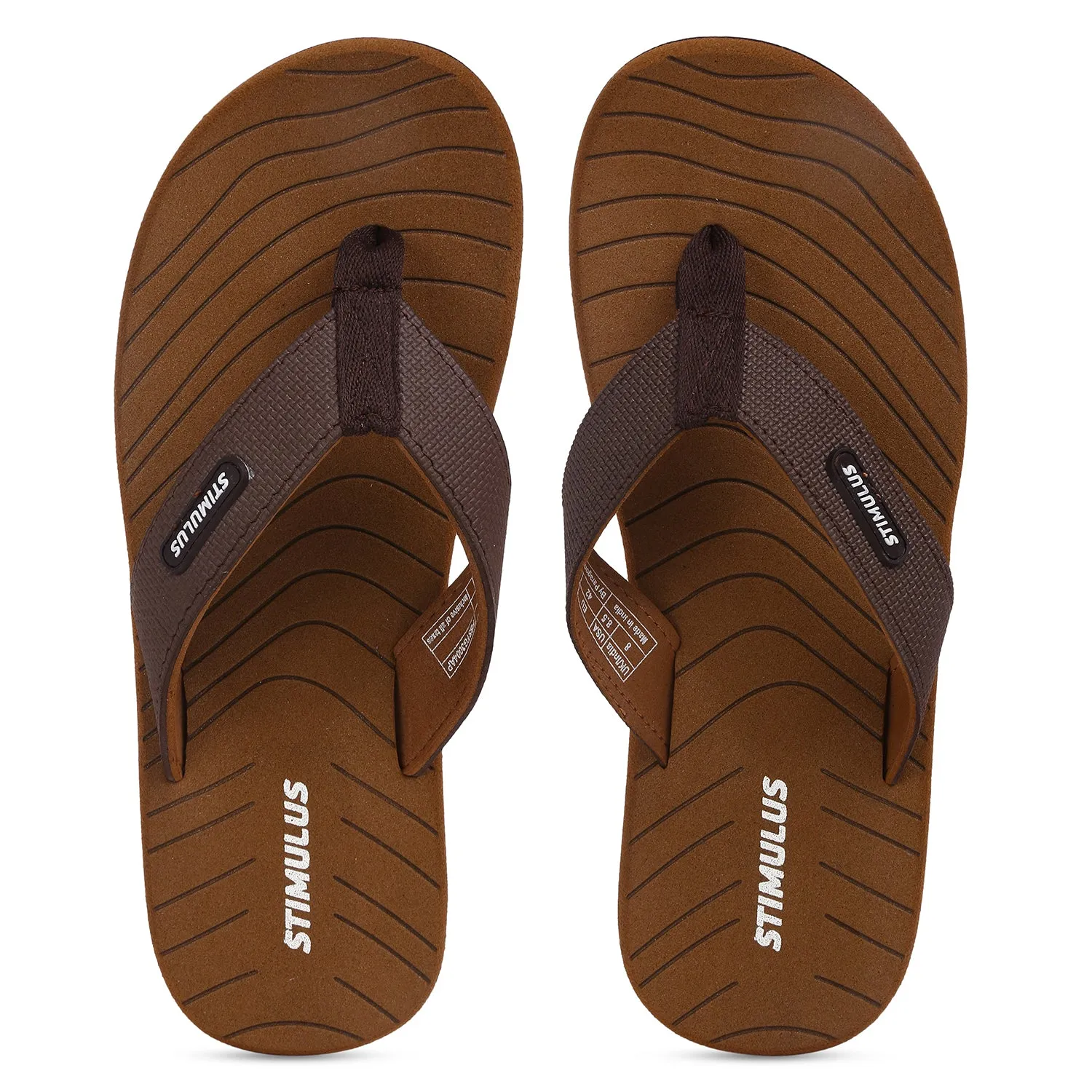 Stimulus FBSTG3004AP Brown Lightweight Washable Dailywear Durable Flip Flops For Men