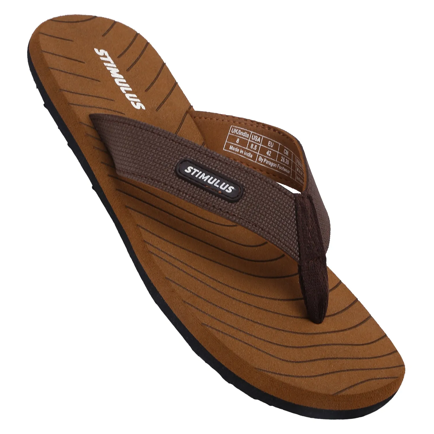 Stimulus FBSTG3004AP Brown Lightweight Washable Dailywear Durable Flip Flops For Men