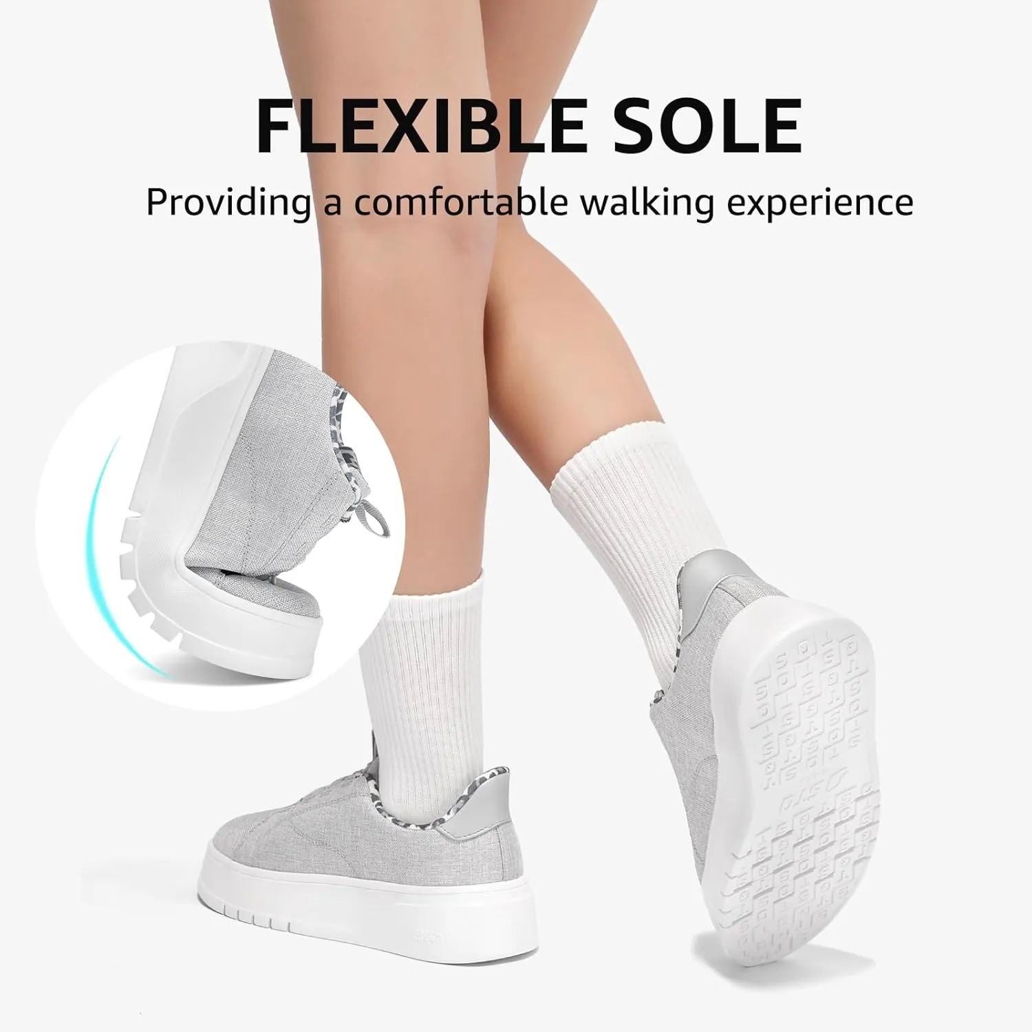 STQ Slip On Platform Canvas Sneakers Breathable Comfortable Casual Shoes Non Slip Walking Sneakers
