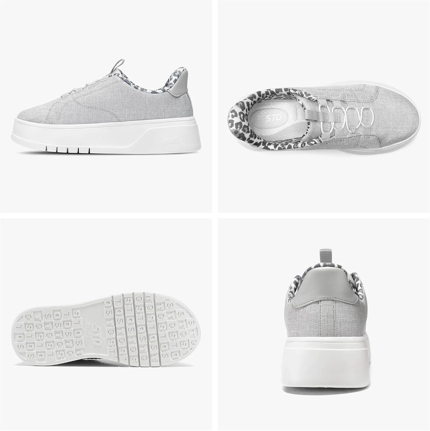 STQ Slip On Platform Canvas Sneakers Breathable Comfortable Casual Shoes Non Slip Walking Sneakers