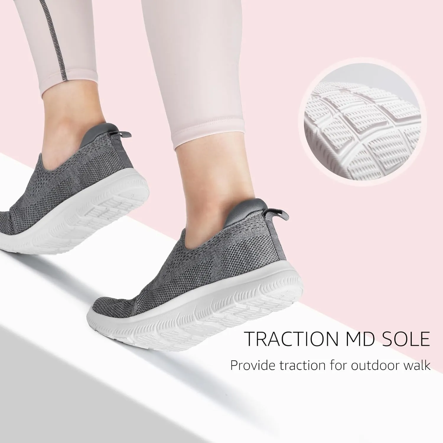 STQ Slip On Sneakers for Women Lightweight Walking Shoes Comfortable Breathable Mesh with Arch Suuport