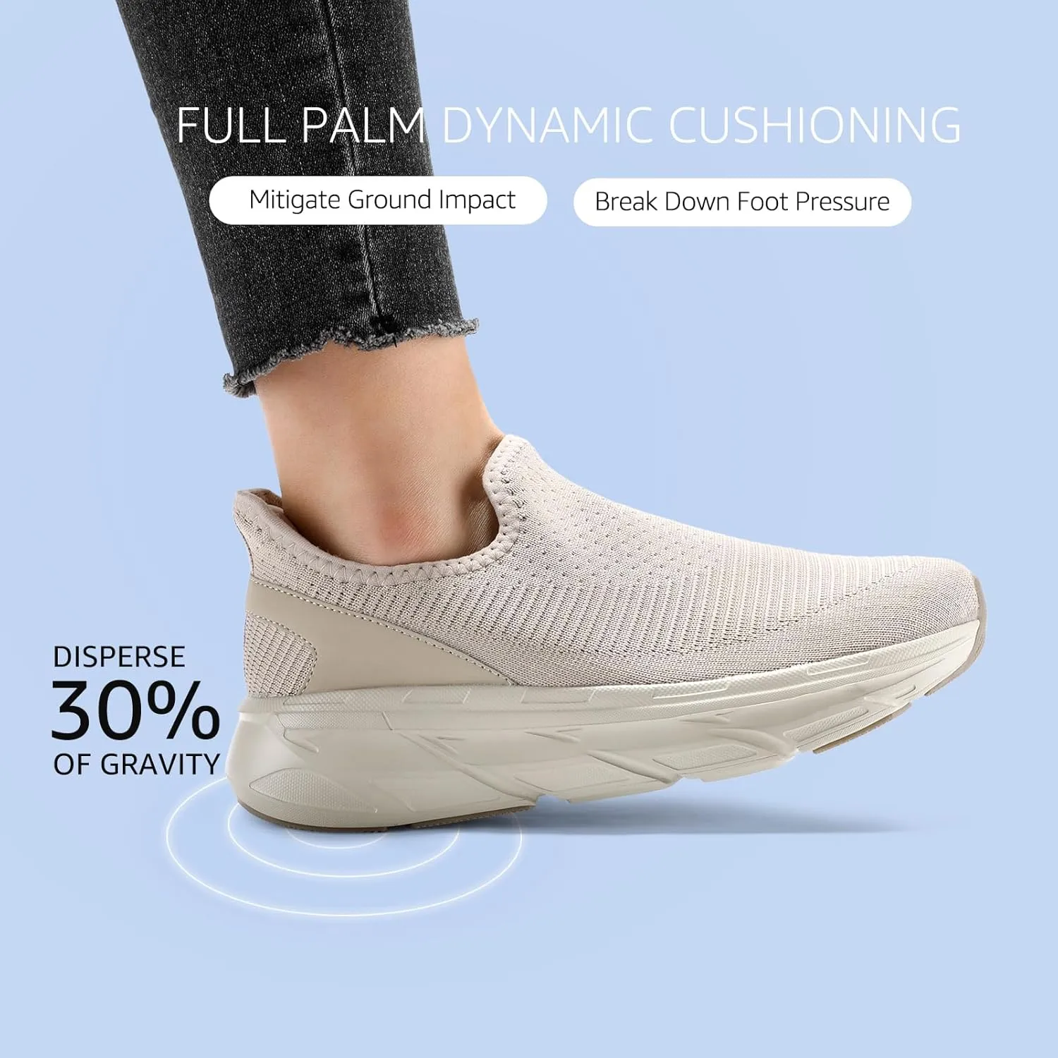 STQ Womens Slip on Shoes Breathable Lightweight Orthopedic Walking Shoes Workout Gym Sports Athletic Sneakers