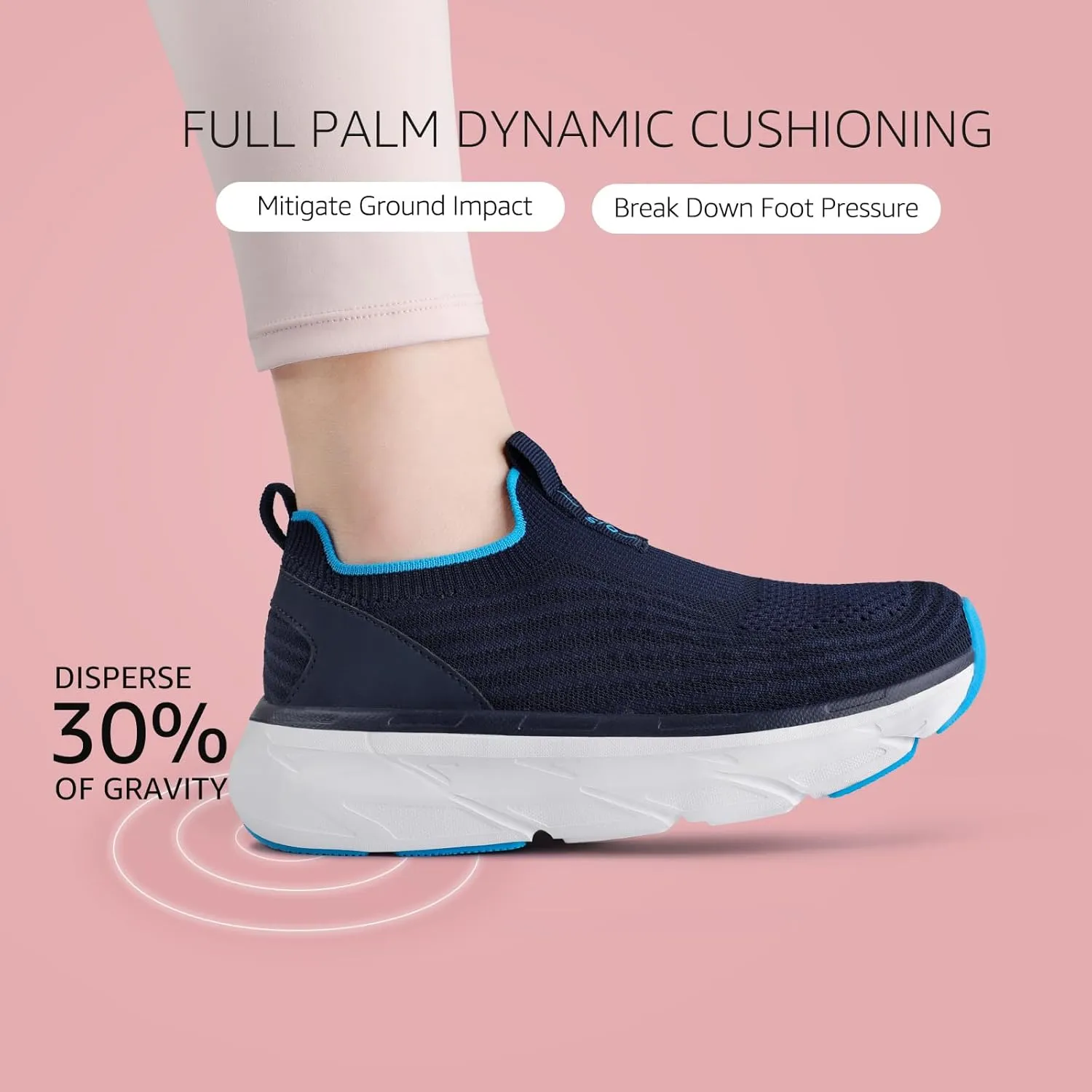 STQ Women's Slip on Sneakers Wide Toe Box Walking Tennis Shoes Cushion Sole Comfortable Orthopedic Arch Support Breathable Plantar Fasciitis Non-Slip Athletic Gym Workout Shoe
