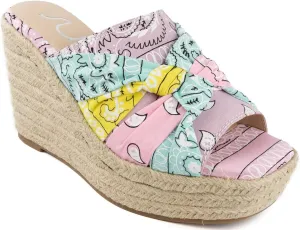 Sugar Women's Hundreds Espadrille Wedge Sandals with Knotty Bow Detail