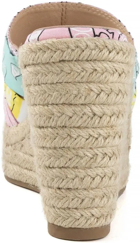 Sugar Women's Hundreds Espadrille Wedge Sandals with Knotty Bow Detail