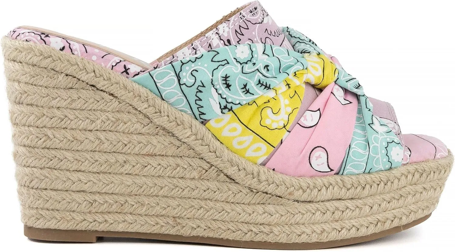 Sugar Women's Hundreds Espadrille Wedge Sandals with Knotty Bow Detail