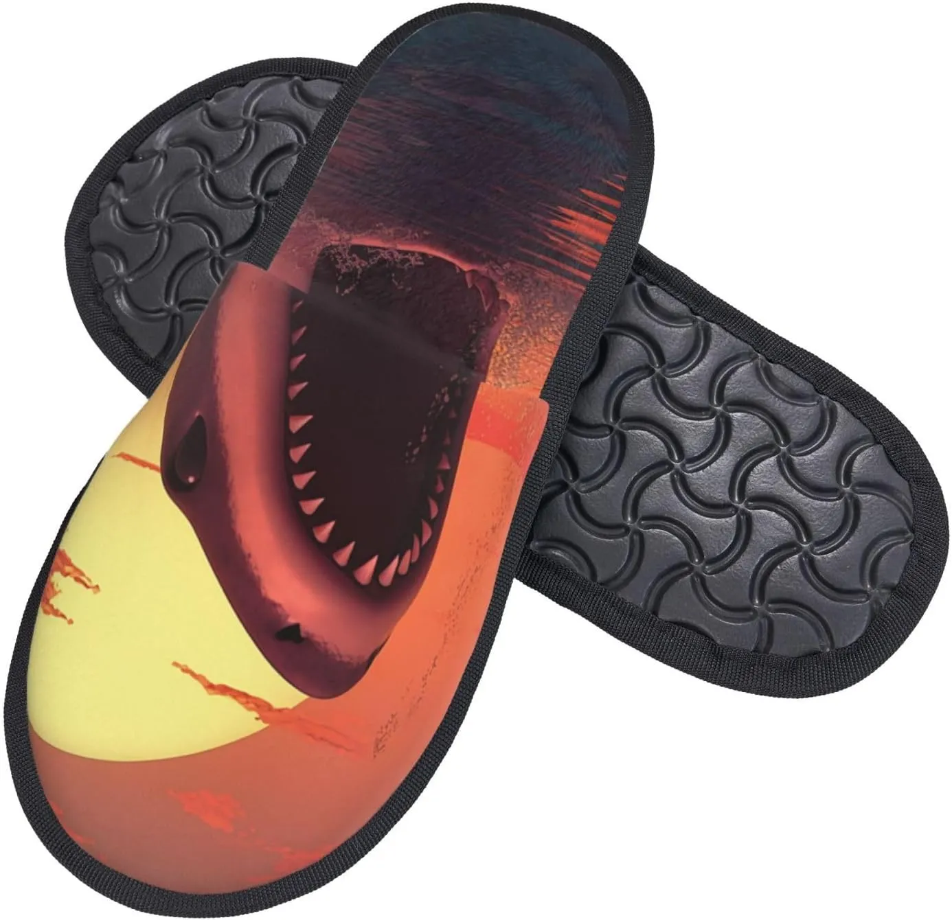 Sunset Whale Furry House Slippers for Women Men Soft Fuzzy Slippers Indoor Casual Plush House Shoes