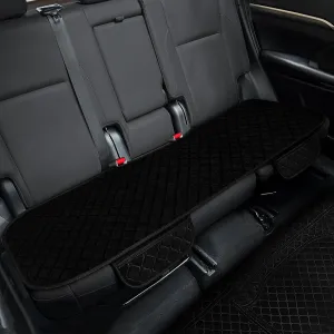 surpassme Comfortable Car Seat Covers Universal Back/Brench Seat Coves for Car Accessories with Storage Pockets, Padded Car Interior Covers for Automotive, SUV, Truck, and Van(Black)