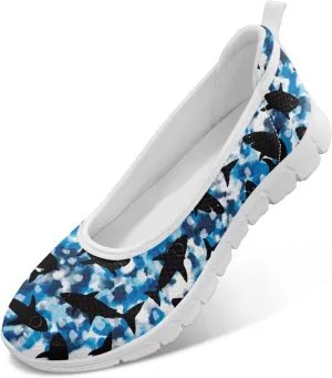 SYtrade Loafers for Women Breathable Slip On Walking Shoes White Sole