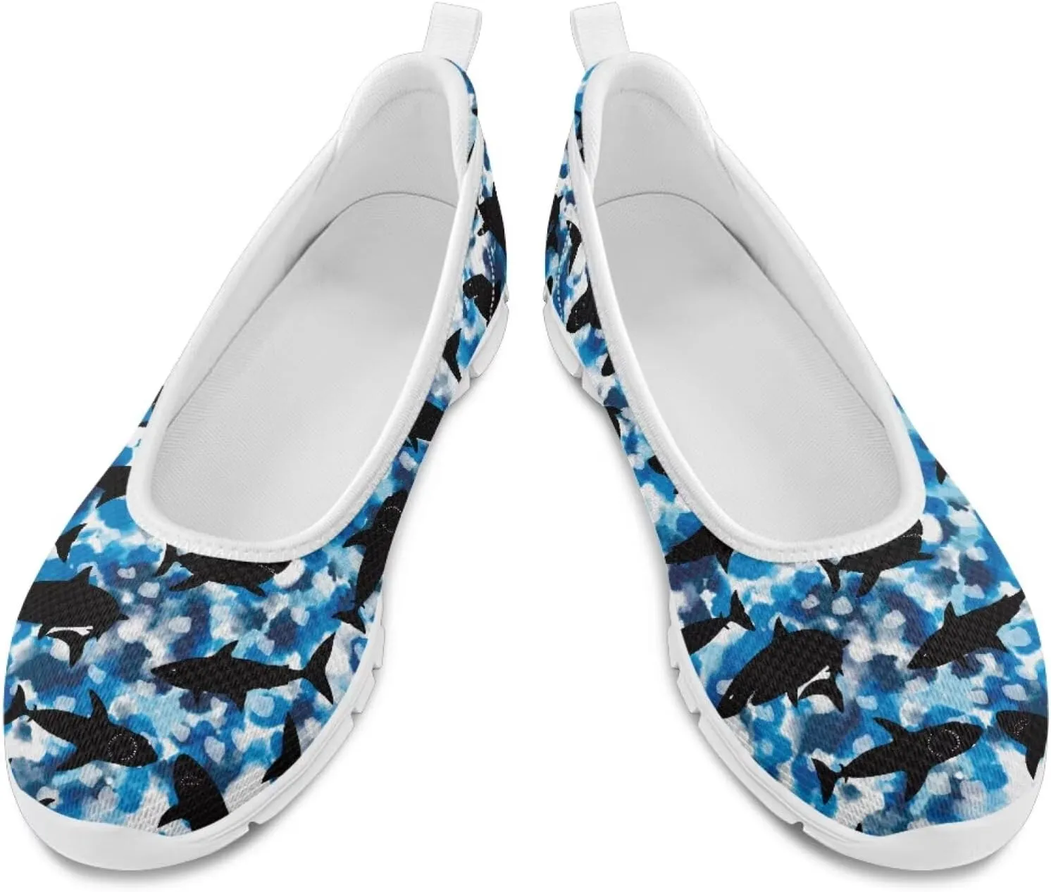 SYtrade Loafers for Women Breathable Slip On Walking Shoes White Sole