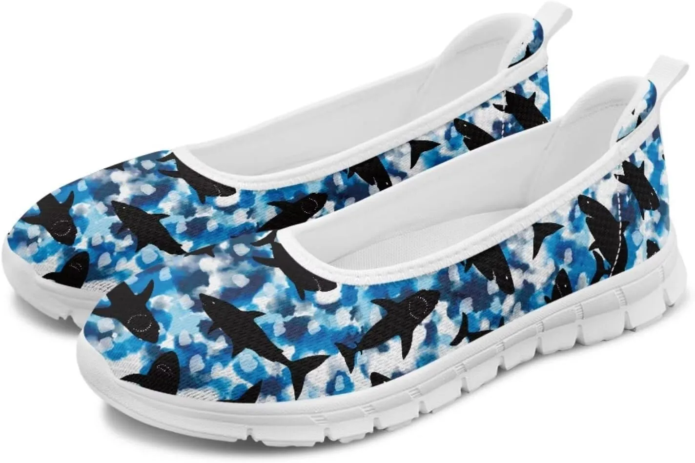 SYtrade Loafers for Women Breathable Slip On Walking Shoes White Sole