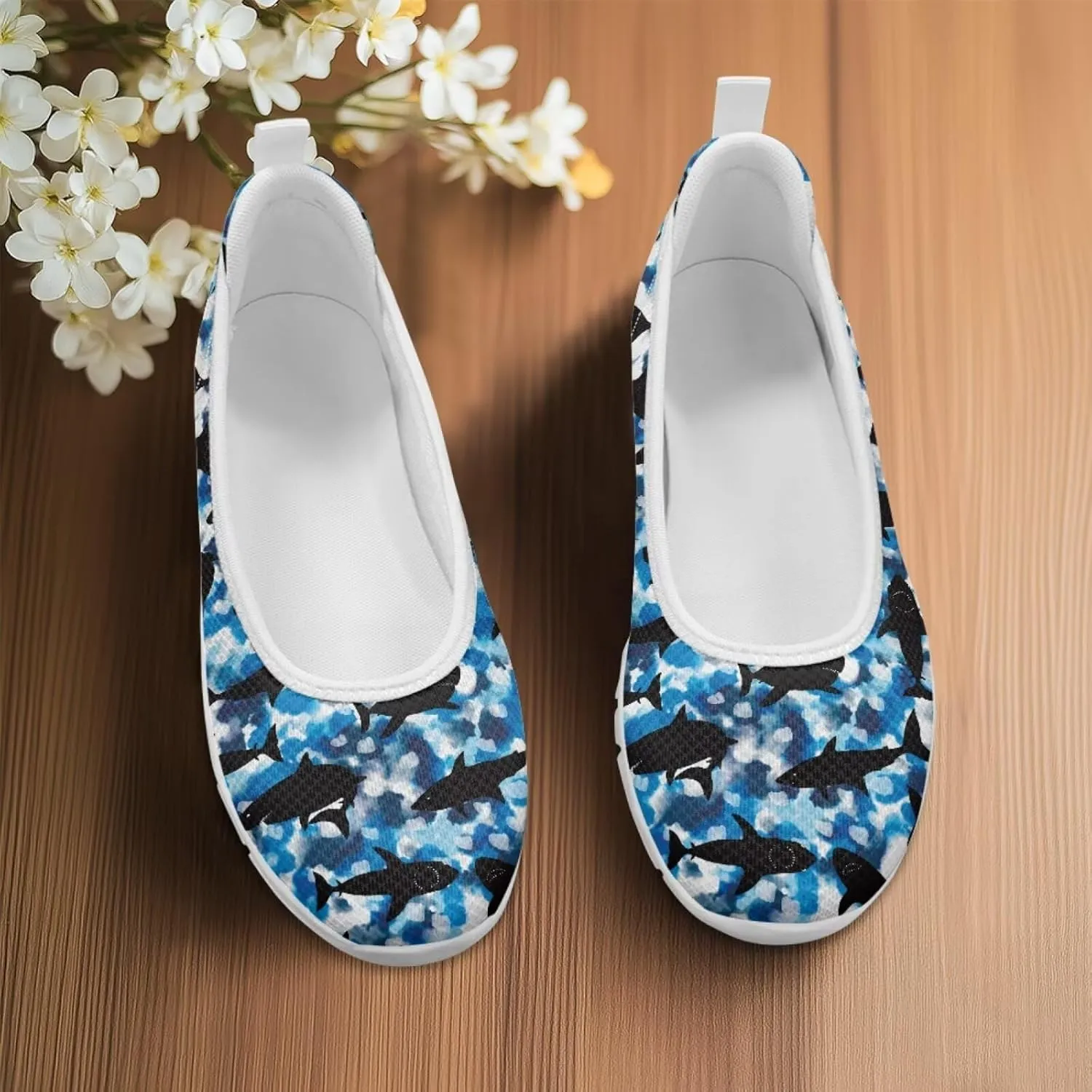 SYtrade Loafers for Women Breathable Slip On Walking Shoes White Sole