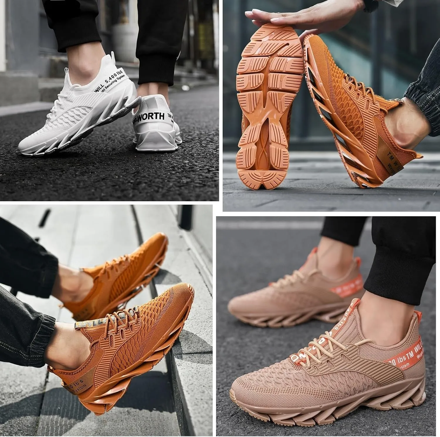 Tallboost Sneakers, Height Boosting Shoes for Men, Mens Tallboost Shoes Walking Shoes Comfort Non Slip Breathable Knit Slip On Sneakers(White,US 11)