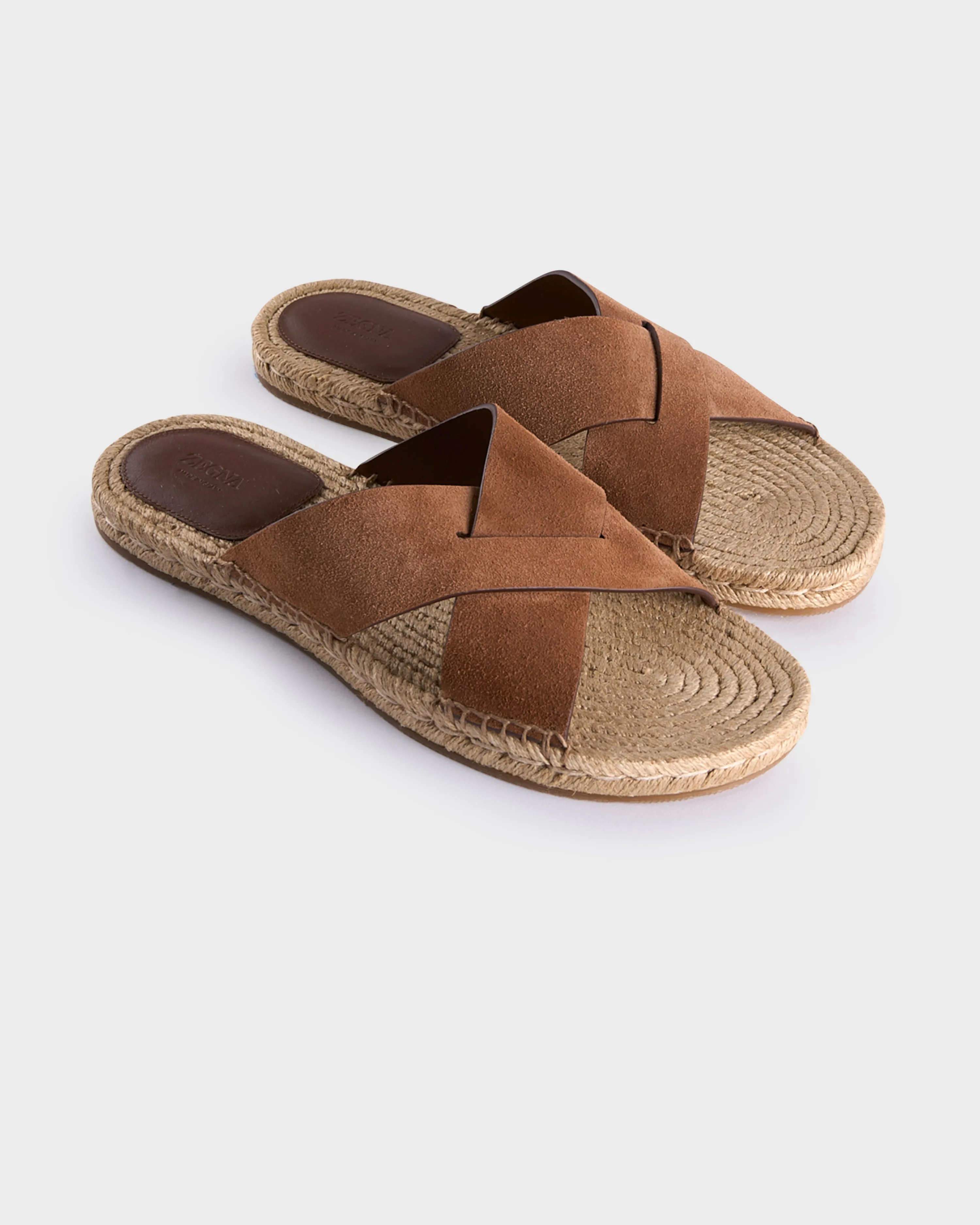 Tan Suede Espadrille Sandals