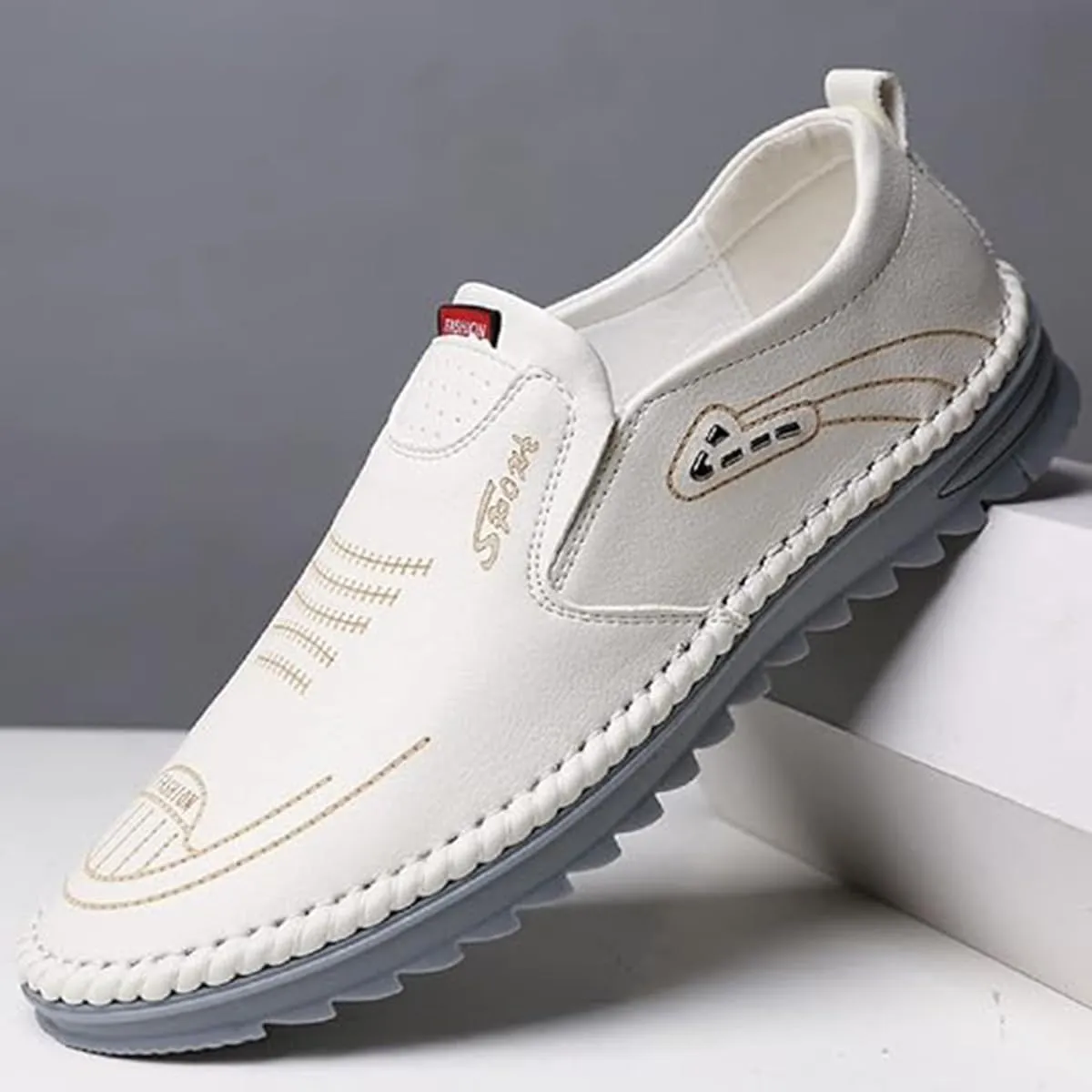 TangDao Men’s Loafers, Leather Slip On Moccasins Penny Loafers, Breathable Driving Walking Lightweight Casual Shoes