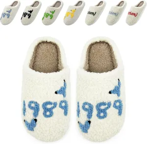 Taylors Slippers For Women Men, Comfy Ladies Bedroom Slipper, Birthday Gifts for Women, Cute House Shoe, Warm Fuzzy Indoor Memory Foam Slip on Shoes