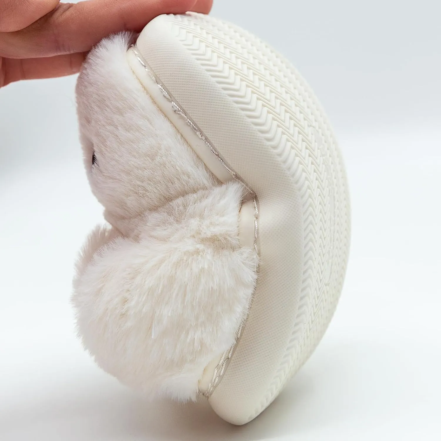 techcity Toddler Boys Girls Fuzzy Fluffy Slippers Cute Animal Winter Warm Shoes with 3D Bunny Design House Home Indoor Plush Fur Shoes