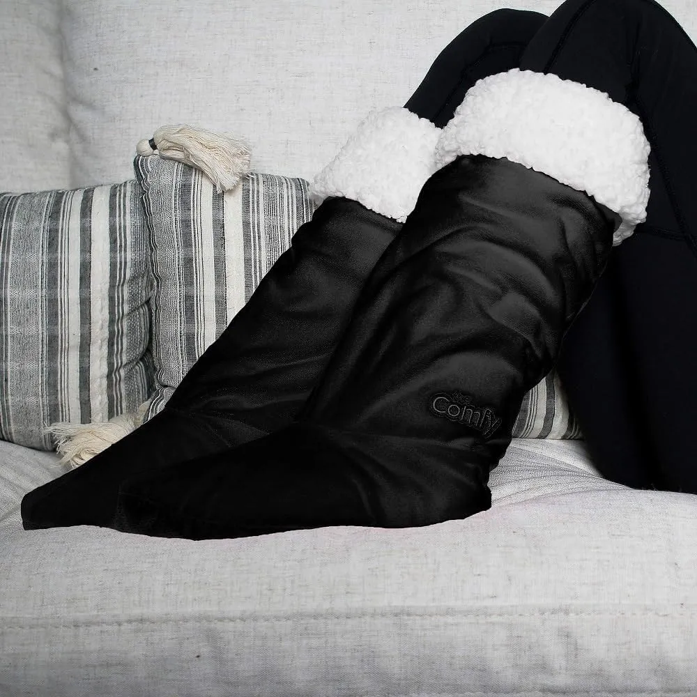 THE COMFY For Your Feet – Soft Sherpa-Lined Slipper Socks As Seen On Shark Tank, Double Layered Non-Skid Sock With Grippers