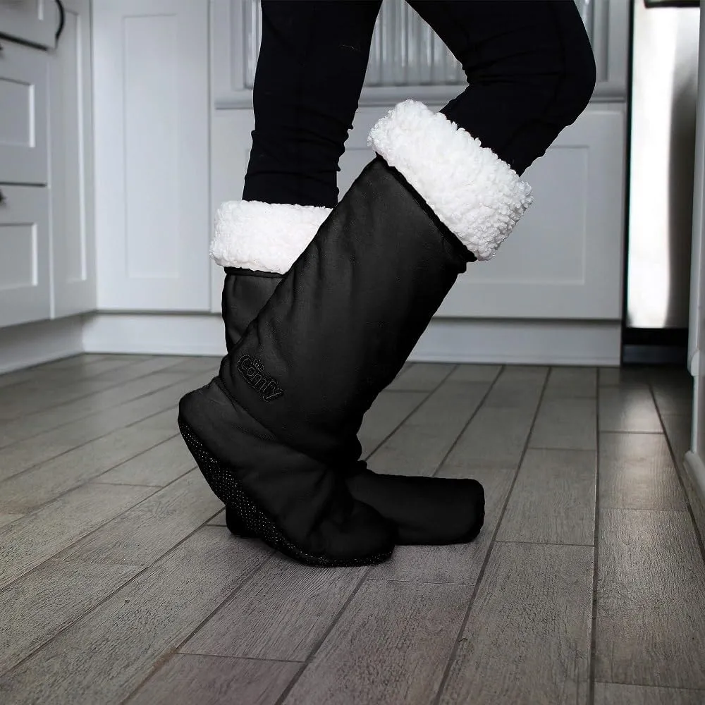 THE COMFY For Your Feet – Soft Sherpa-Lined Slipper Socks As Seen On Shark Tank, Double Layered Non-Skid Sock With Grippers