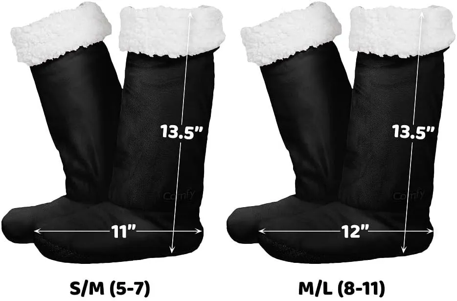 THE COMFY For Your Feet – Soft Sherpa-Lined Slipper Socks As Seen On Shark Tank, Double Layered Non-Skid Sock With Grippers