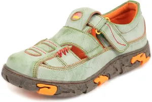 TMA EYES Womens Hand Stitching Leaher Shoes with Hollow Breathable Hook and Loop Slip-on Casual Shoes