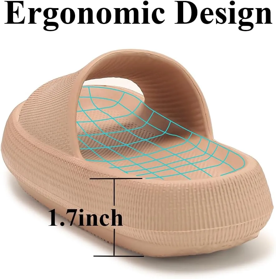 TOBVZOO Cloud Slippers for Women and Men, Cloud Slides Soft Thick Sole, Non Slip Bathroom Pillow Slippers Sandals