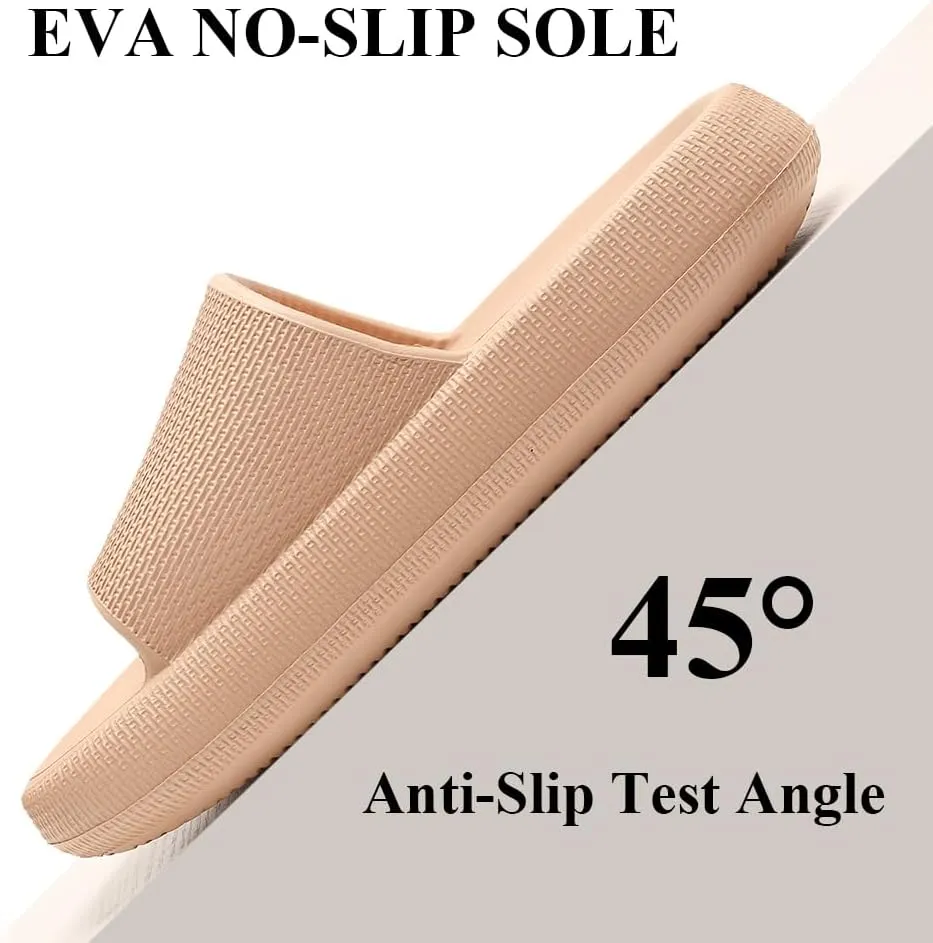 TOBVZOO Cloud Slippers for Women and Men, Cloud Slides Soft Thick Sole, Non Slip Bathroom Pillow Slippers Sandals