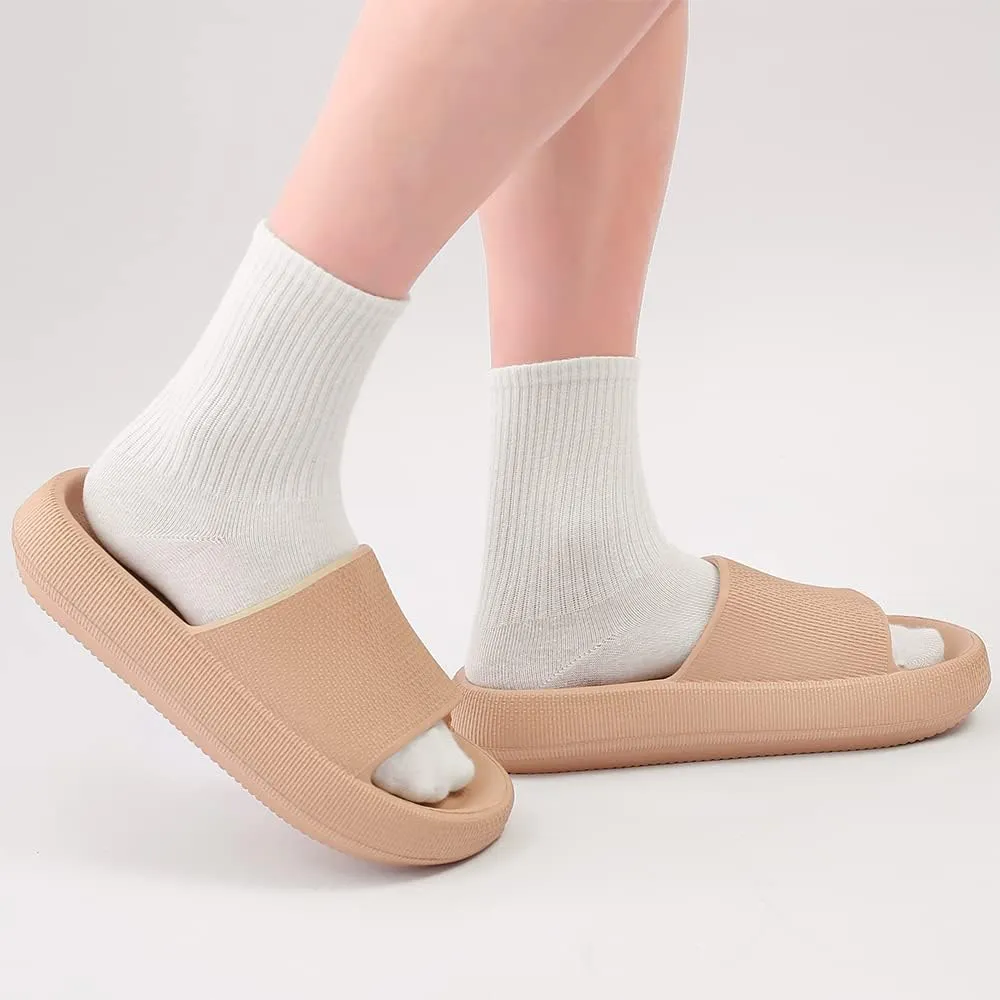 TOBVZOO Cloud Slippers for Women and Men, Cloud Slides Soft Thick Sole, Non Slip Bathroom Pillow Slippers Sandals