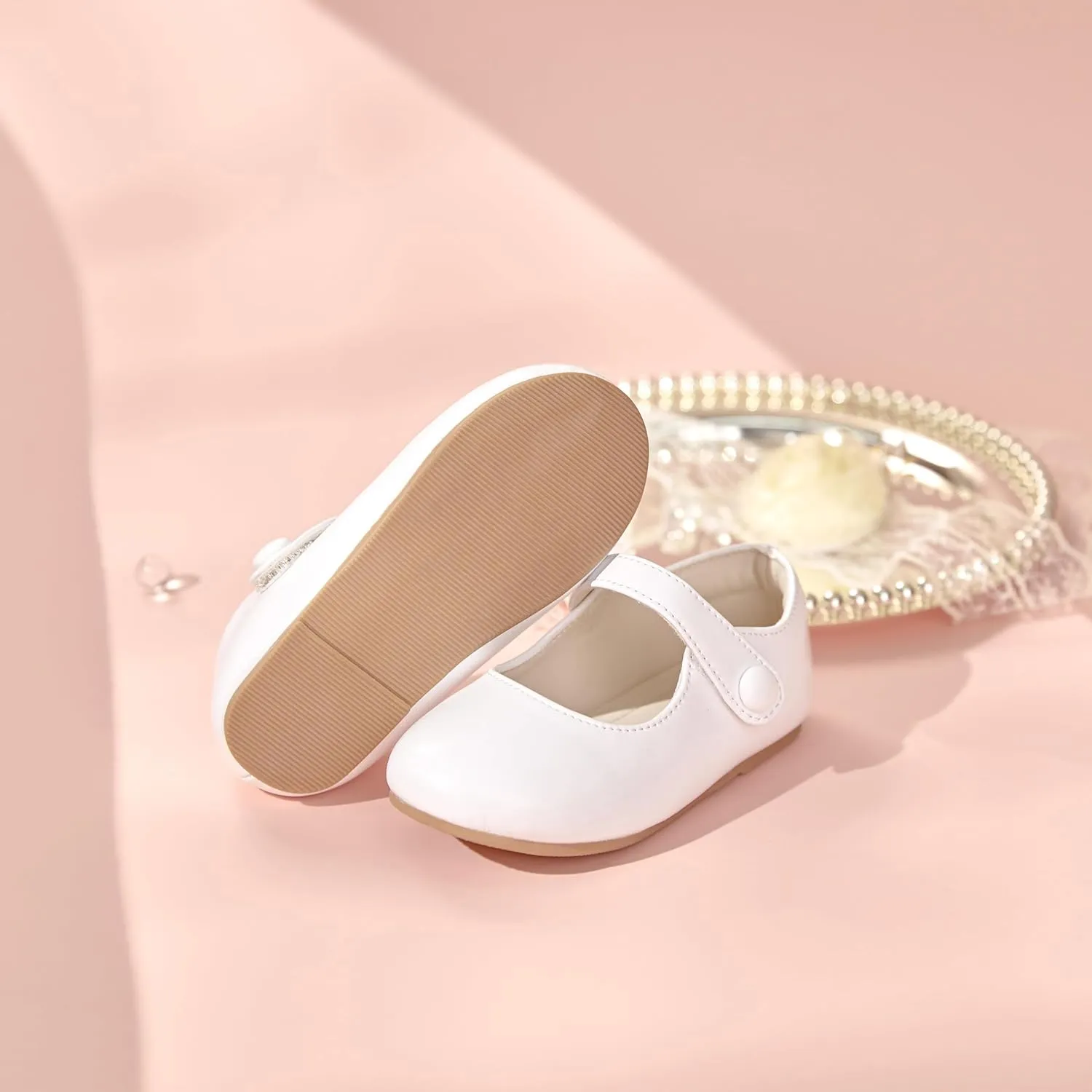 Toddler Flower Girl Dress Shoes - Little Girl Mary Janes for Wedding Party