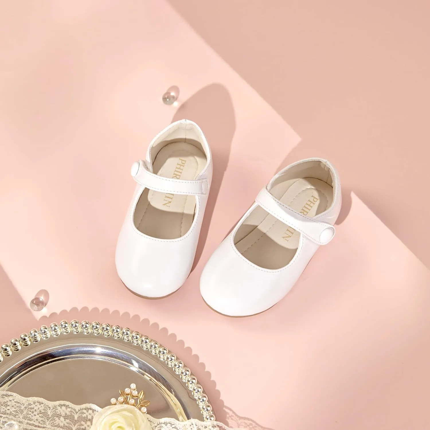 Toddler Flower Girl Dress Shoes - Little Girl Mary Janes for Wedding Party