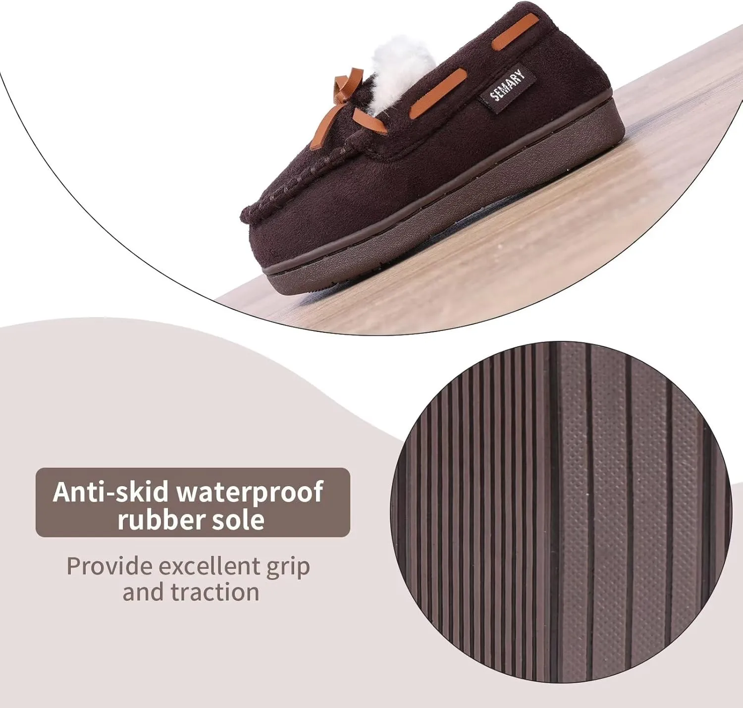 Toddler Kids' Moccasin House Shoe with Indoor Outdoor Memory Foam Sole Protection Slipper U722WLFX-0914