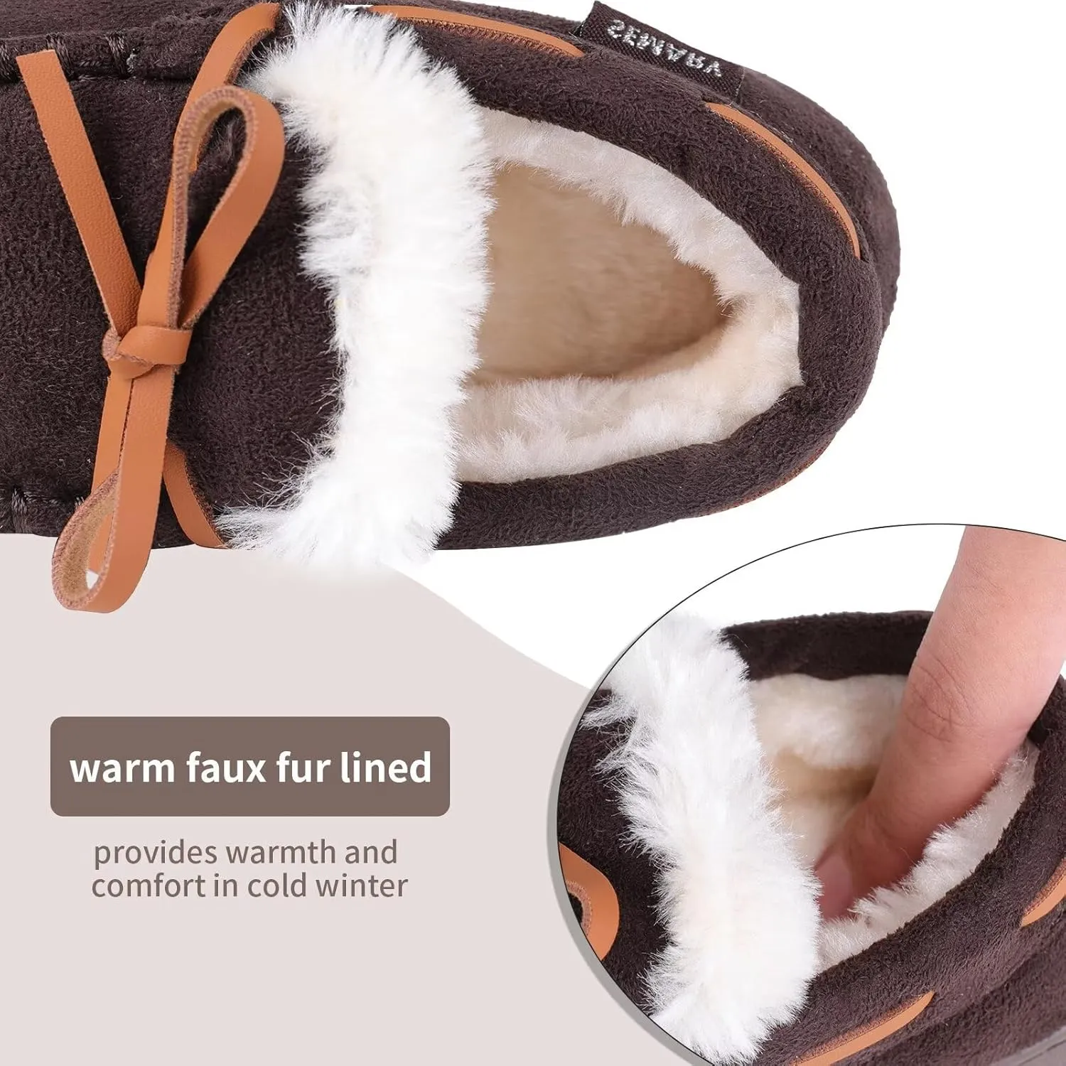 Toddler Kids' Moccasin House Shoe with Indoor Outdoor Memory Foam Sole Protection Slipper U722WLFX-0914