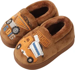 Toddler Slippers Boys Girls Little Kids House Slipper Cute Warm Soft Indoor Bedroom Shoes with Non-slip Sole