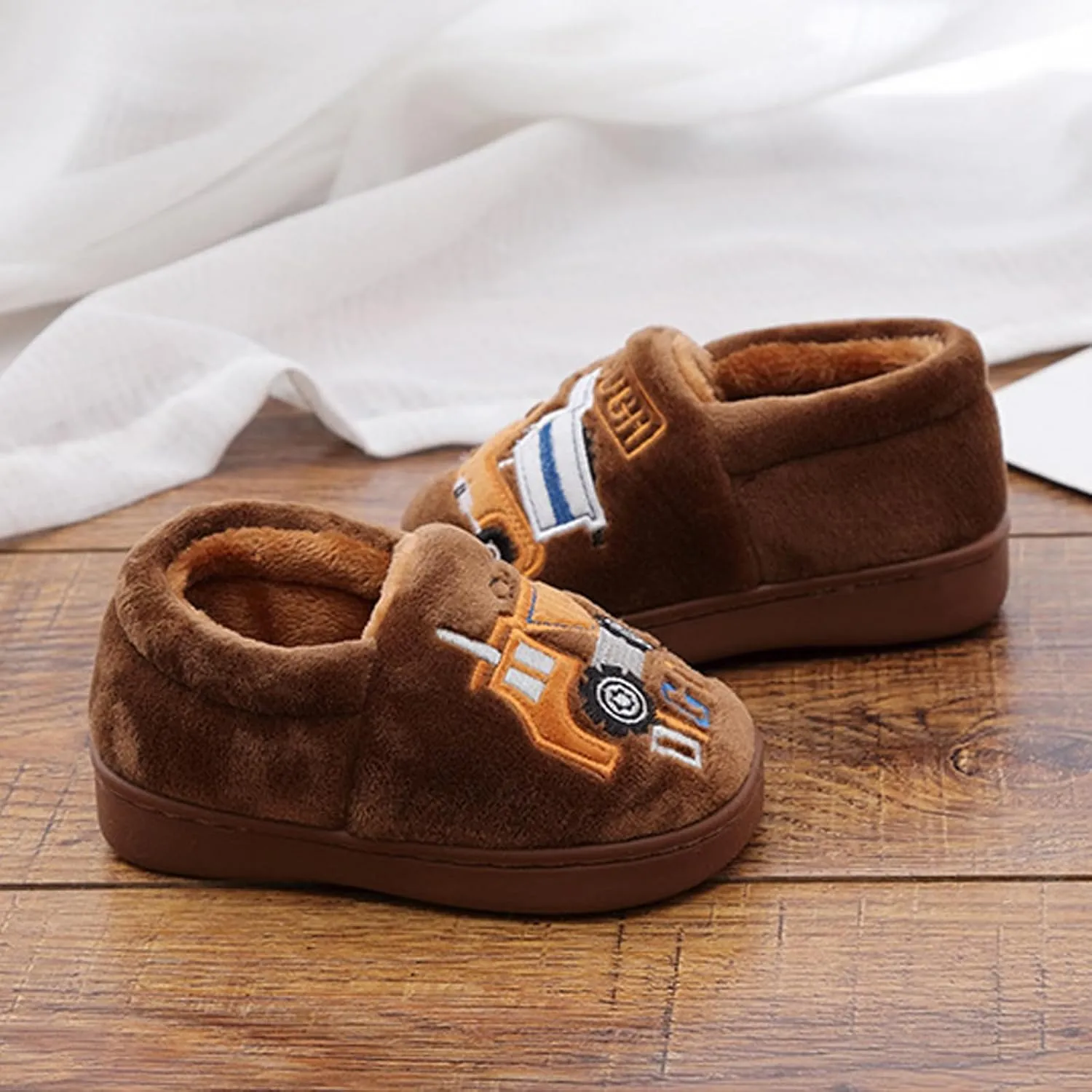 Toddler Slippers Boys Girls Little Kids House Slipper Cute Warm Soft Indoor Bedroom Shoes with Non-slip Sole