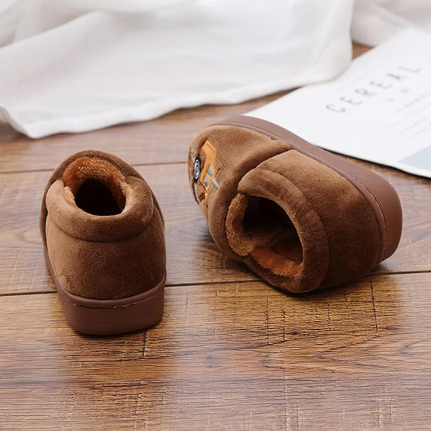 Toddler Slippers Boys Girls Little Kids House Slipper Cute Warm Soft Indoor Bedroom Shoes with Non-slip Sole