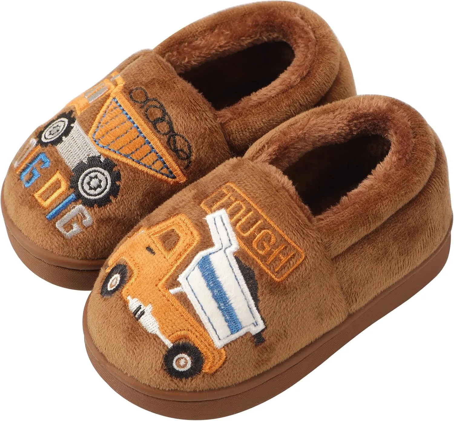 Toddler Slippers Boys Girls Little Kids House Slipper Cute Warm Soft Indoor Bedroom Shoes with Non-slip Sole