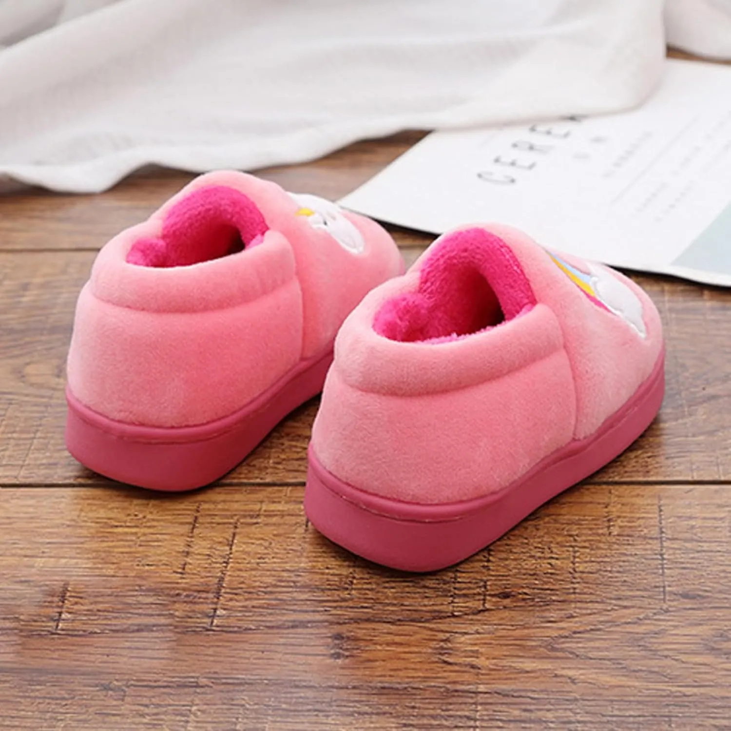Toddler Slippers Boys Girls Little Kids House Slipper Cute Warm Soft Indoor Bedroom Shoes with Non-slip Sole