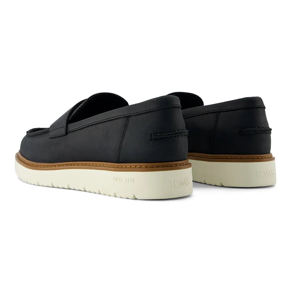 TOMS Men Navi Travel Lite Havana Black Leather Loafer