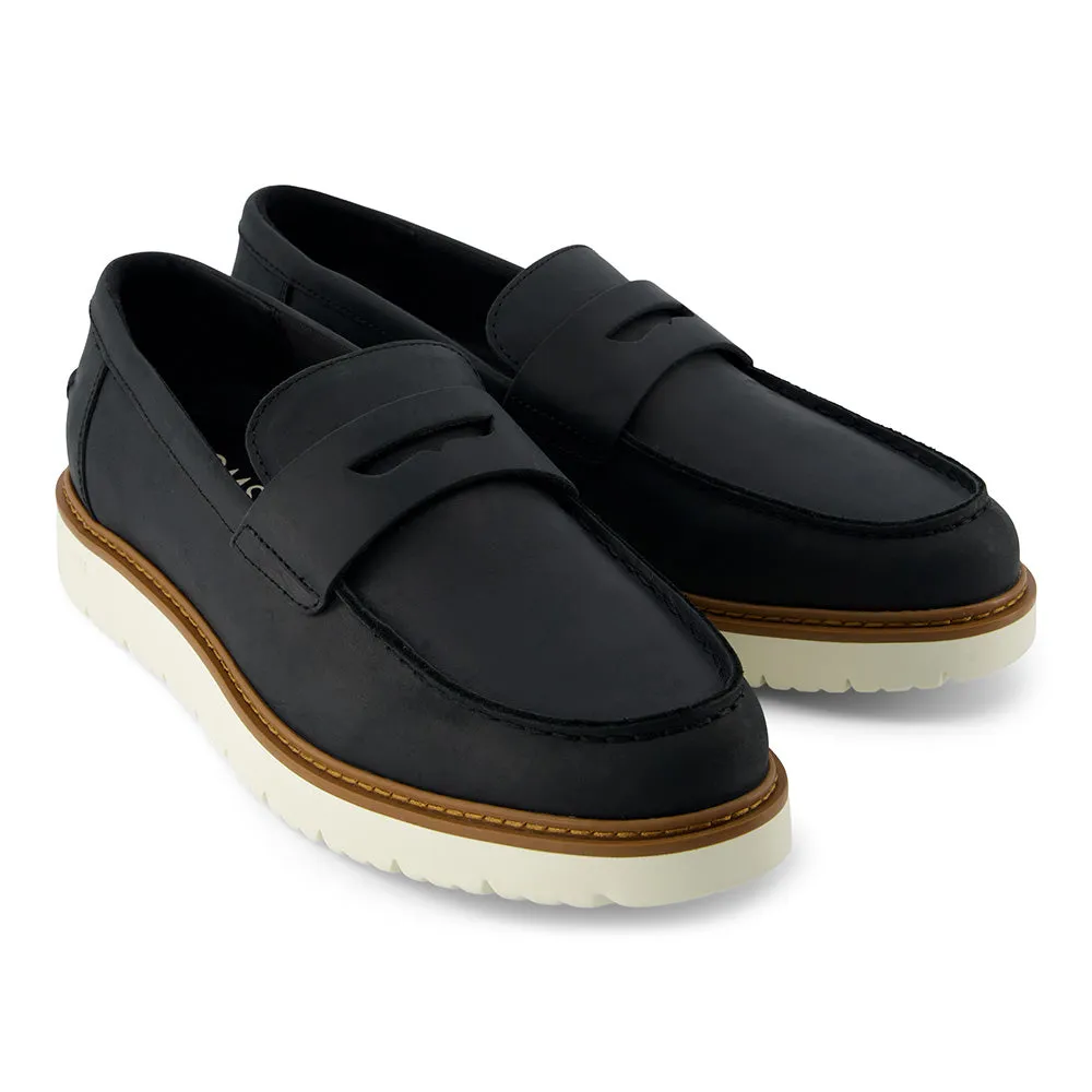 TOMS Men Navi Travel Lite Havana Black Leather Loafer