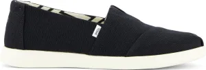 TOMS Women's Alpargata Plus Espadrille, Black Heritage Canvas, 6