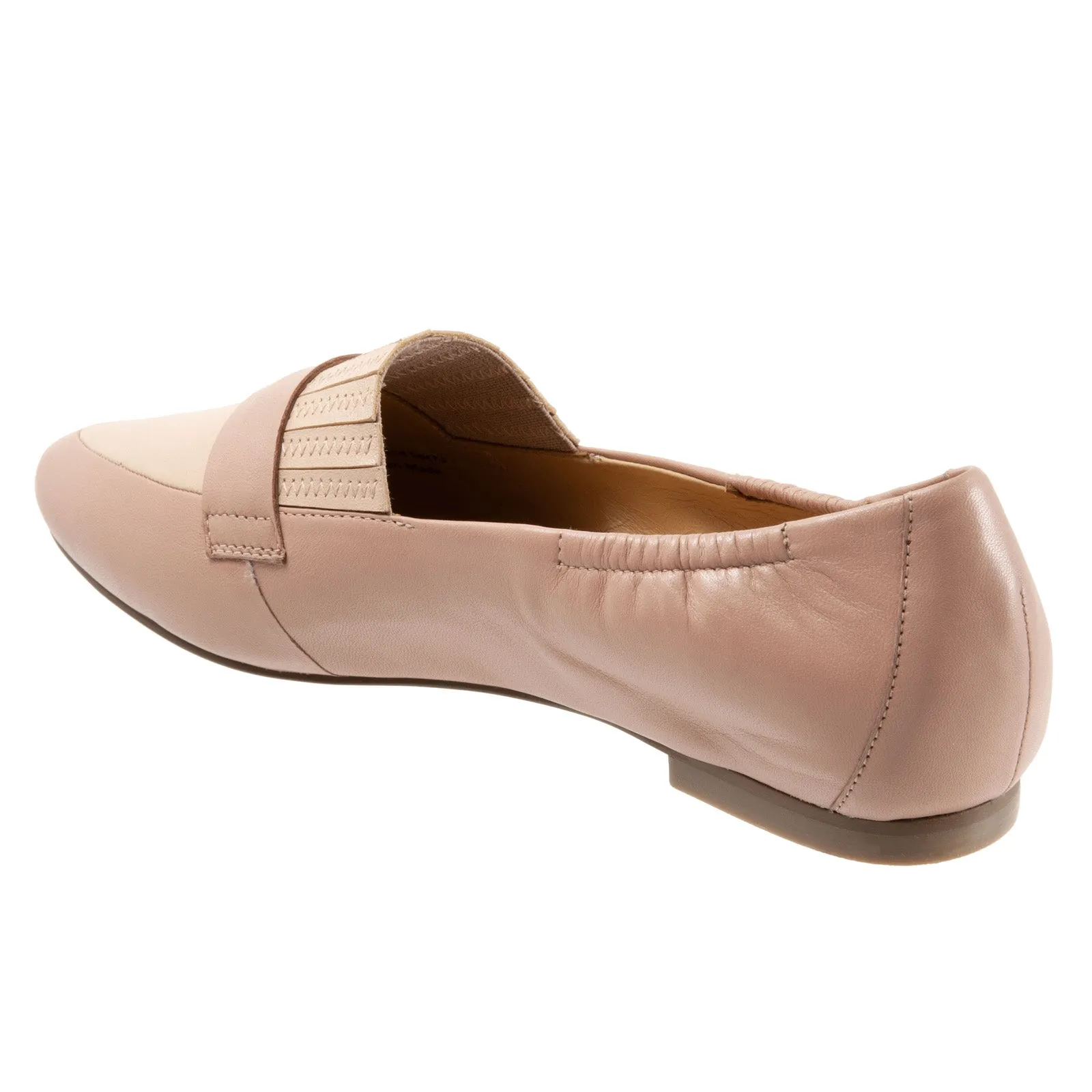 Trotters Emotion T2056-185 Womens Beige Wide Leather Loafer Flats Shoes