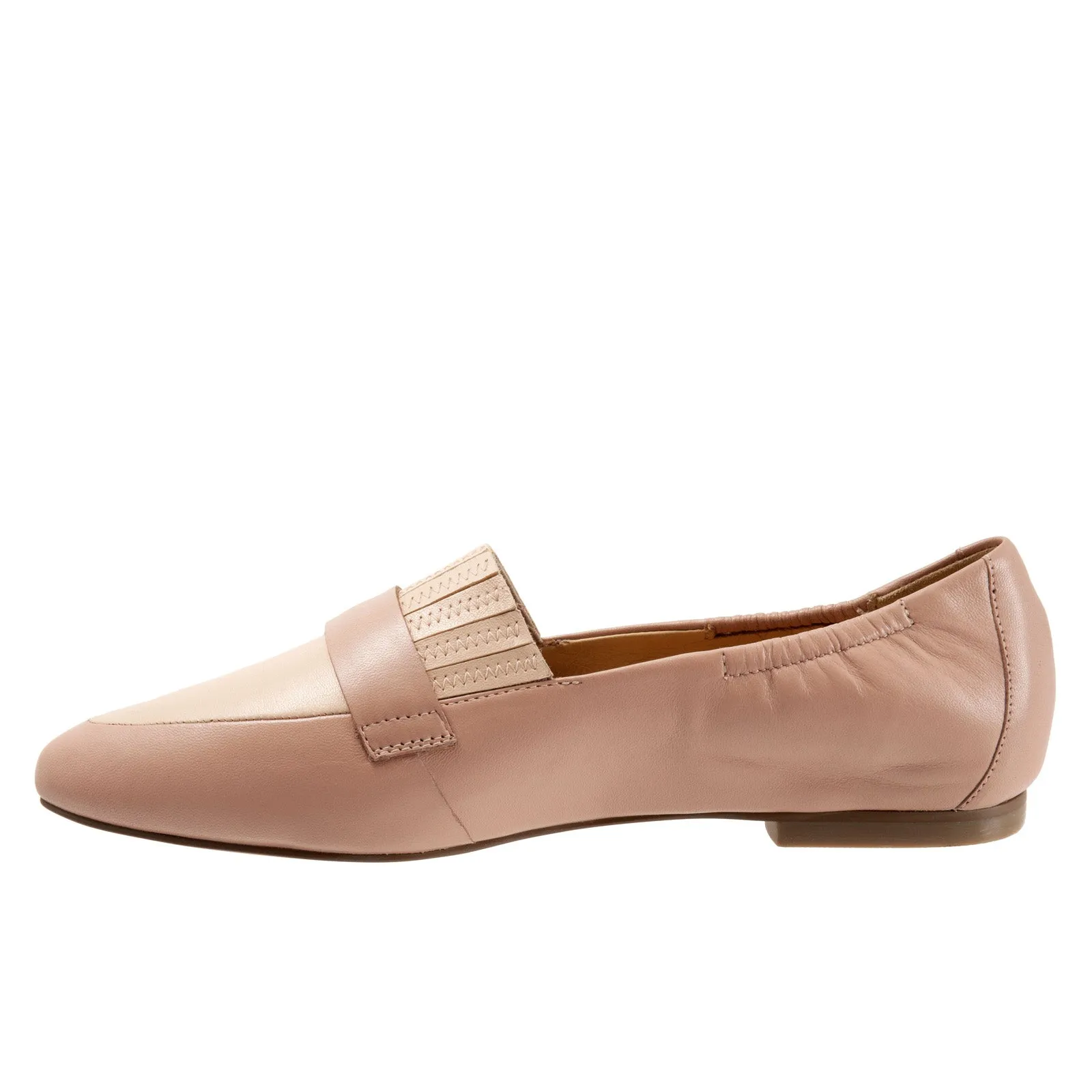 Trotters Emotion T2056-185 Womens Beige Wide Leather Loafer Flats Shoes