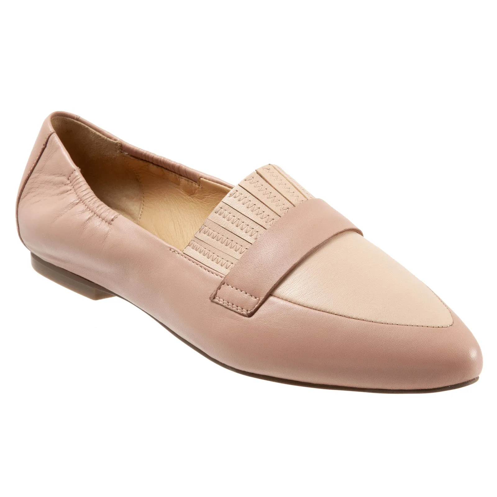 Trotters Emotion T2056-185 Womens Beige Wide Leather Loafer Flats Shoes