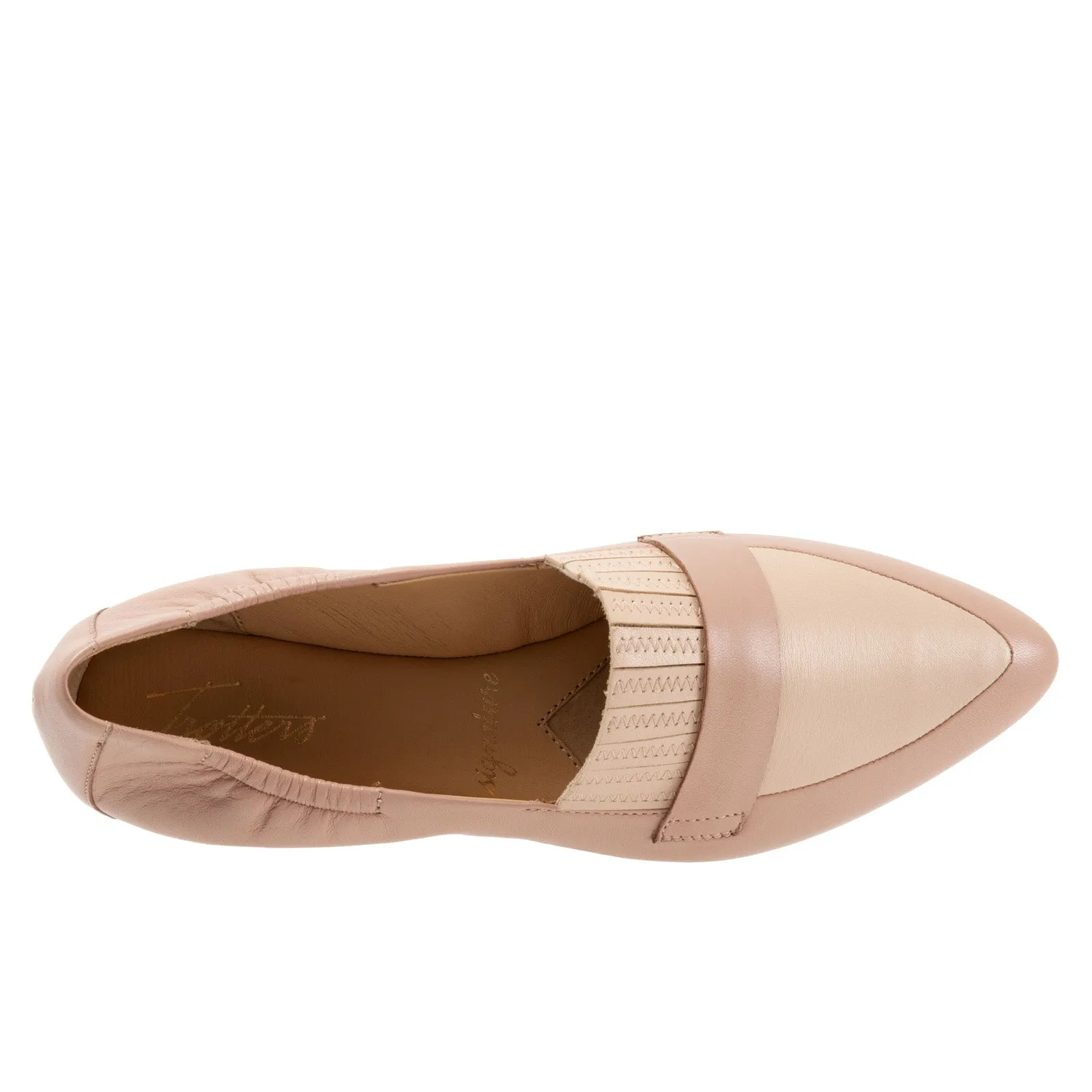 Trotters Emotion T2056-185 Womens Beige Wide Leather Loafer Flats Shoes