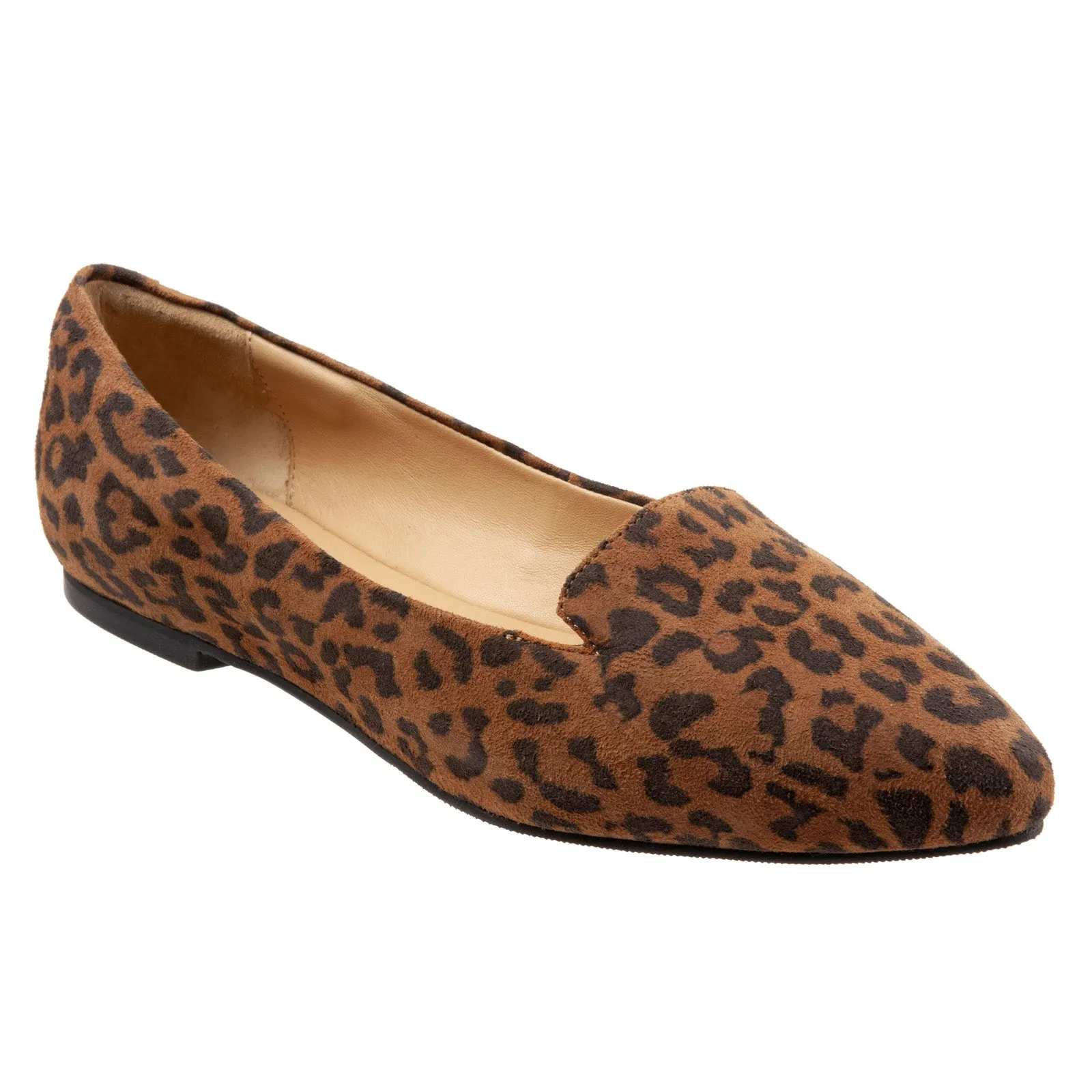 Trotters Harlowe T1707-925 Womens Brown Wide Leather Loafer Flats Shoes