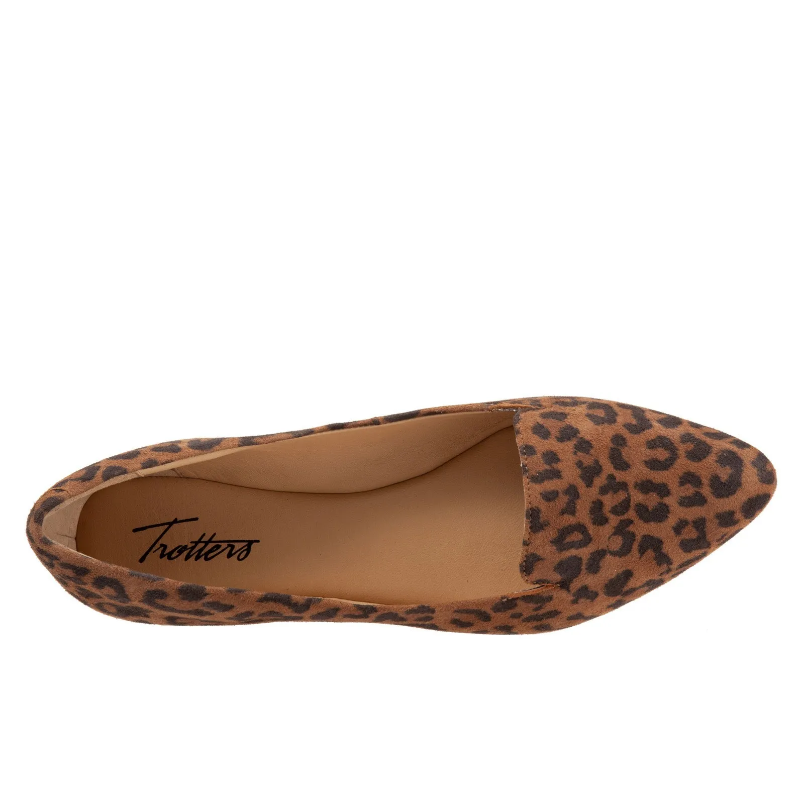 Trotters Harlowe T1707-925 Womens Brown Wide Leather Loafer Flats Shoes