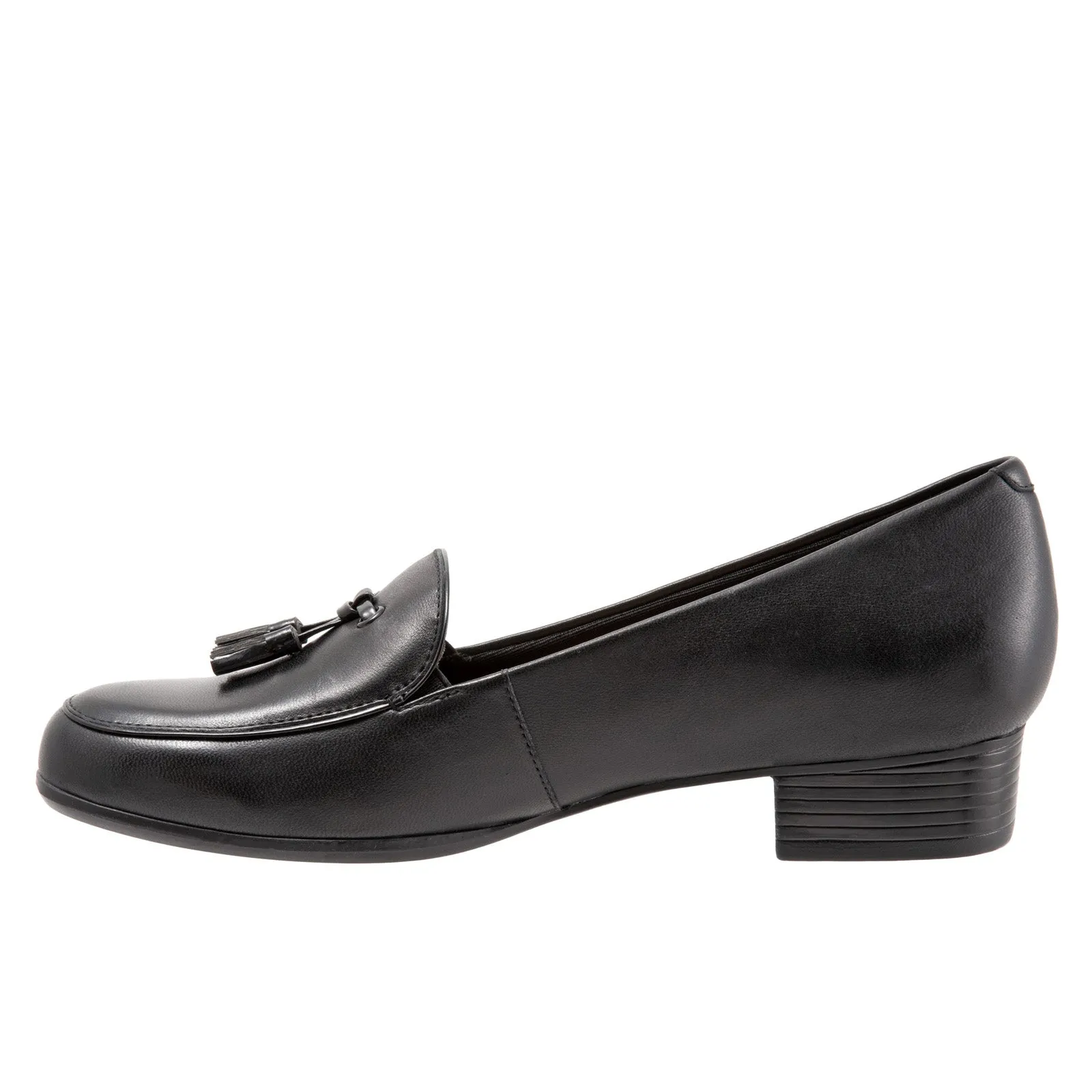 Trotters Mary T1913-001 Womens Black Narrow Leather Loafer Flats Shoes