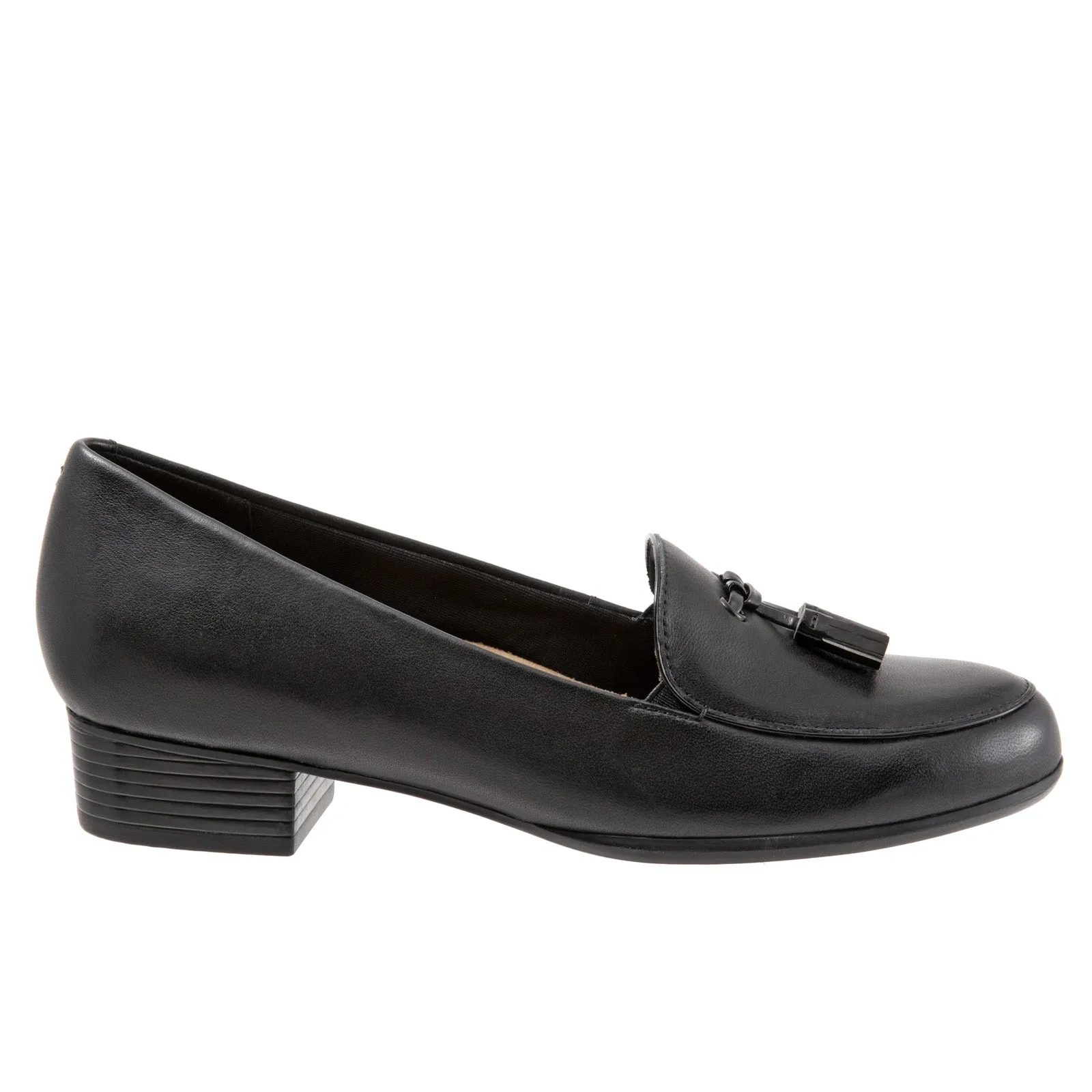 Trotters Mary T1913-001 Womens Black Narrow Leather Loafer Flats Shoes