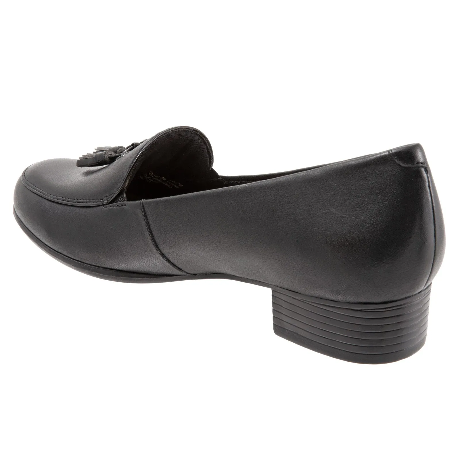 Trotters Mary T1913-001 Womens Black Narrow Leather Loafer Flats Shoes